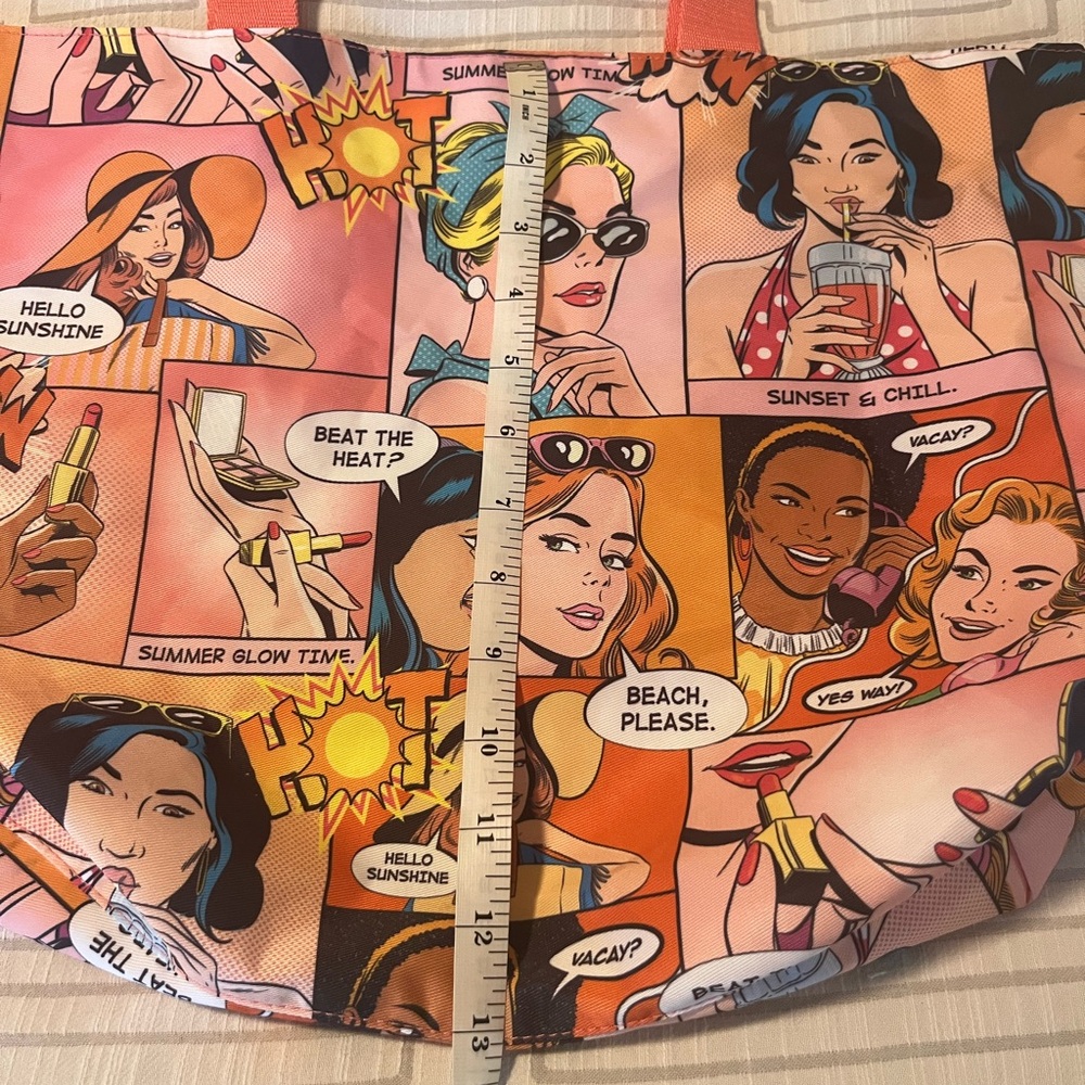 Women’s Pink Comic-Print Tote Bag - Picture 3 of 4